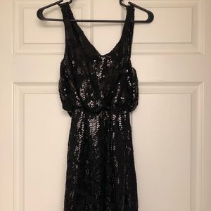 Black sequin mini dress
